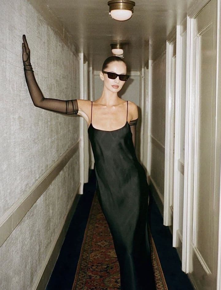 An evening dress in a doorway